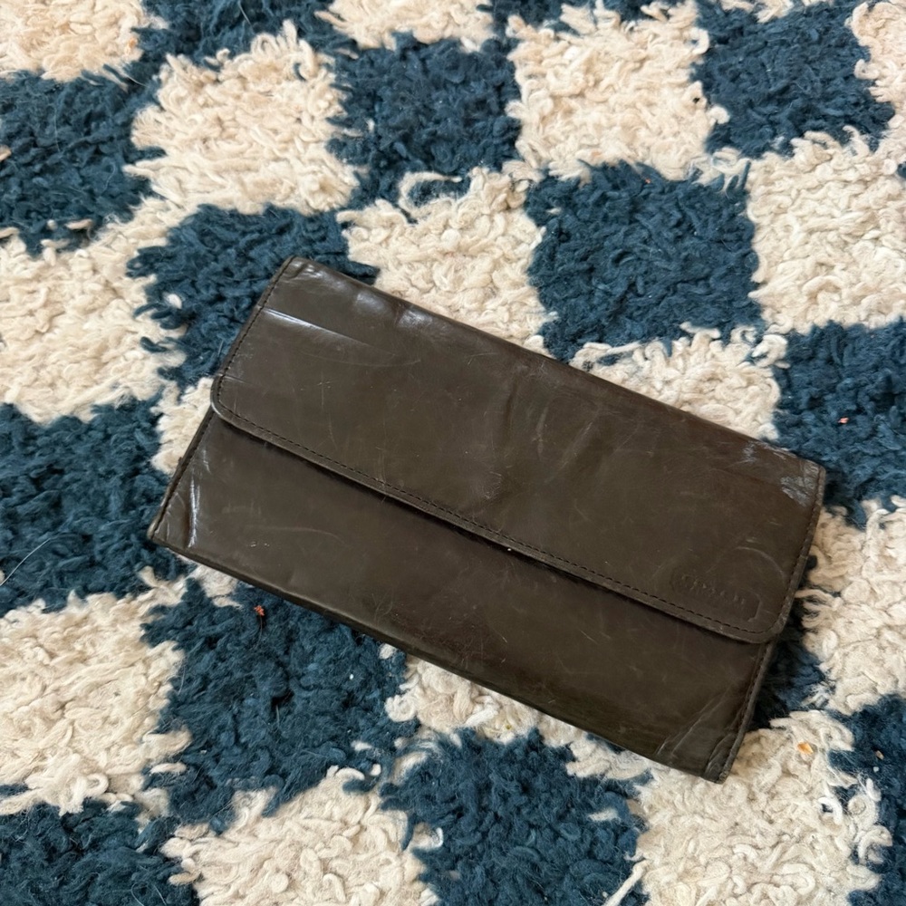 Coach Wallet Vintage Leather Pocketbook Black